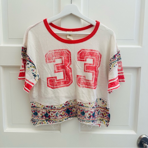 FREE PEOPLE small Nicky #33 T Shirt Sports Event we the free - Picture 4 of 10